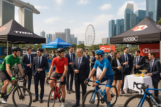 a cycling event with corporate guests