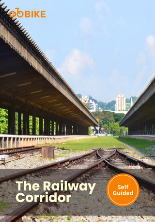 Cyclist view of the historic Bukit Timah Railway Station along Singapore’s Railway Corridor cycling trail