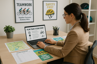 A HR person planning for a cycling event for her team
